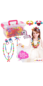 Pop Snap Beads 520 pcs with unicorn hairpin