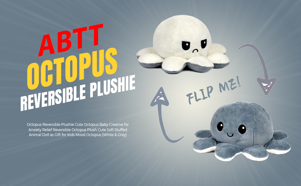 ABTT Octopus Reversible Plushie (White & Grey)