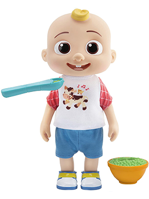 CoComelon Deluxe Interactive JJ Doll - Includes JJ, Shirt, Shorts, Pair of Shoes, Bowl of Peas