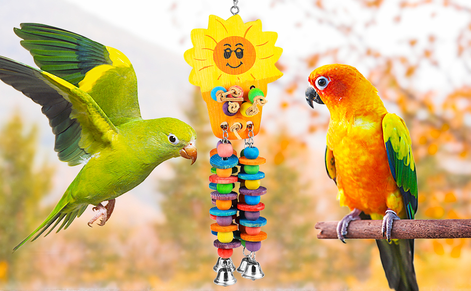  Bird Budgie Cage Swing Chewing Colorful Toys