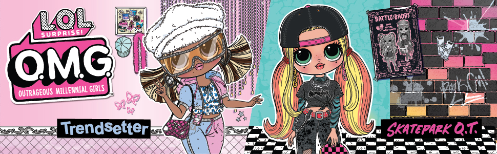 LOL Surprise OMG Core Dolls Series 5 Trendsetter and Skatepark QT Fashion Doll