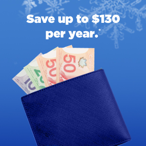 Save up to 130 USD per year.*