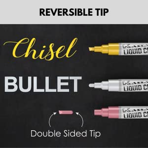 Kassa metallic chalk marker reversible dual tip chisel and bullet point perfect detailed artwork