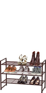 3 Tier stackable shoe rack