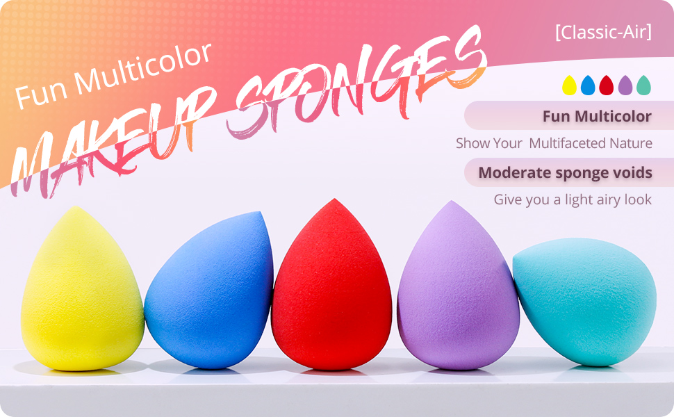 Makeup Sponge Set, Foundation Blending Beauty Sponge, Multi Color Makeup Sponges