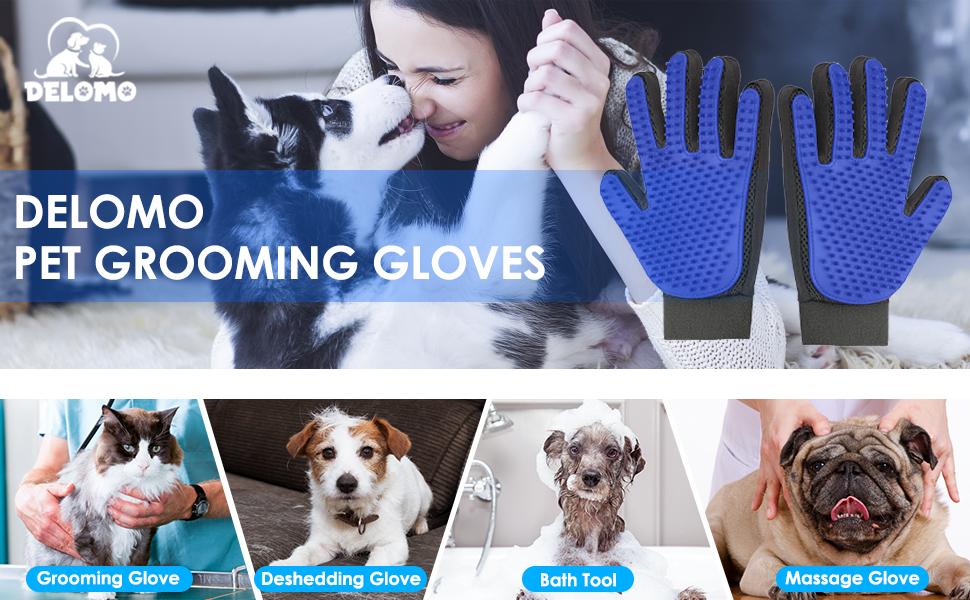 DELOMO Pet Grooming Glove