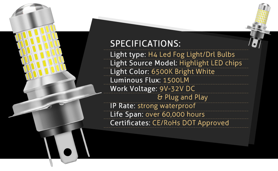 H4 LED Fog Light & DRL