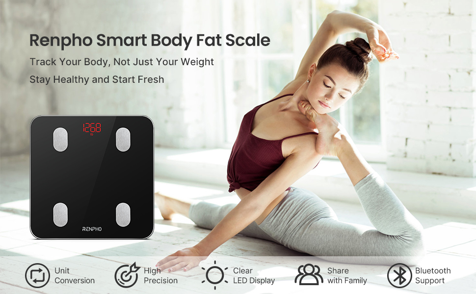 renpho body fat bluetooth scale bmi