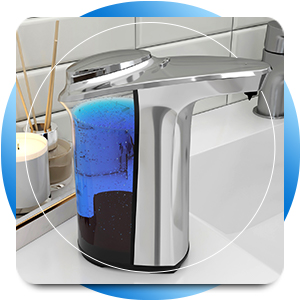 Auto soap dispenser with modern design and sleek chrome finish