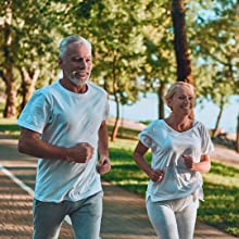 old couple running