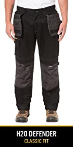 cat caterpillar carhartt dickies pant water resistant stretch fabric reflective knee pad workwear