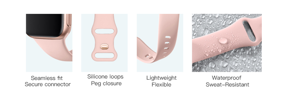 Maledan for Apple watch silicone bands is waterproof, lightweigh, flexible and precise.