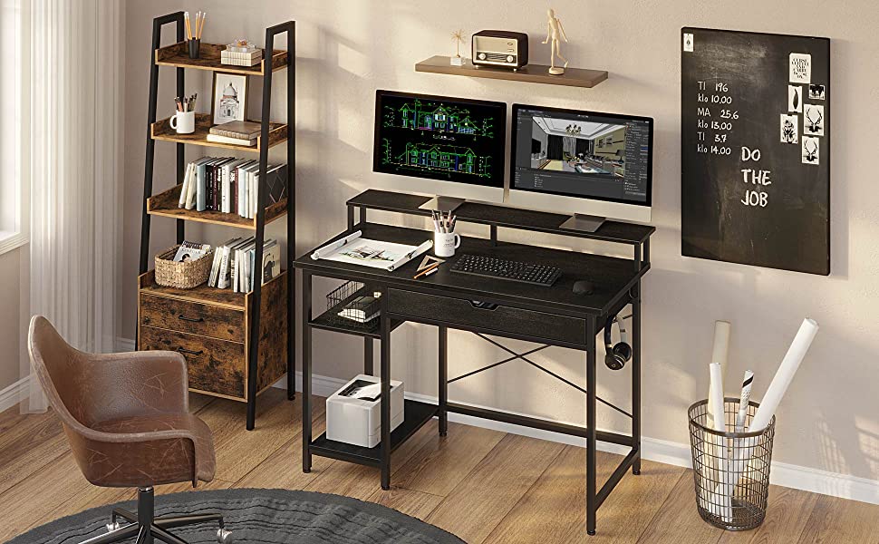 computer desk with drawer