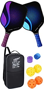 Graphite Pickleball Set of 2 with Balls for Indoor and Outdoor