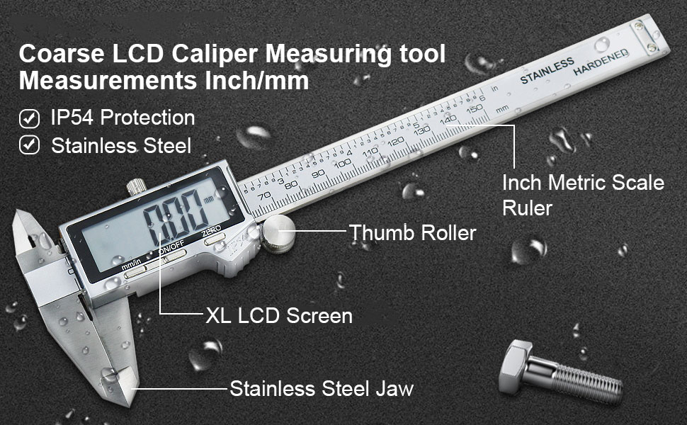 IP54 Waterproof Stainless Steel Caliper Measuring Tool