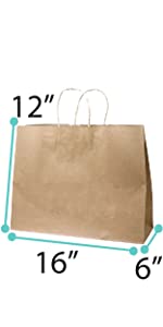 Brown paper bag that measures 16?? x 6?? x 19??