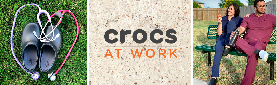 crocs work shoes, easy to clean work shoes, crocs at work, work shoes, mens and womens work shoes
