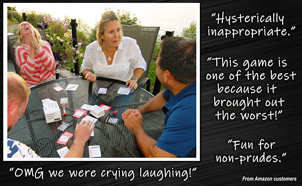 Game night; friends shocked and laughing