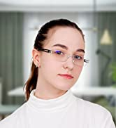 4 Pairs Reading Glasses, Blue Light Blocking Computer Glasses Women Men Anti Eyestrain/Glare