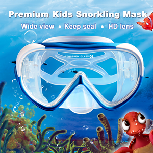 Kids Snorkel Diving Mask Swim Mask Anti-Fog Swimming Goggles with Nose Cover for Youth Junior Child