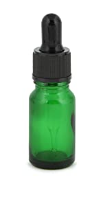 Vivaplex, 24, Green, 10 ml (1/3 oz) Glass Bottles, with Glass Eye Droppers