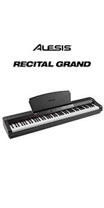 Alesis Recital Grand ?C 88 Key Digital Piano with Full Size Graded Hammer Action Weighted Keys