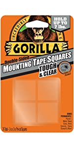 Gorilla Tough and Clear Mounting Tape Squares