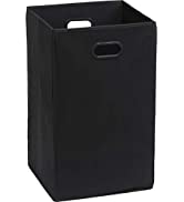 SimpleHouseware Foldable Closet Laundry Hamper Basket, Black