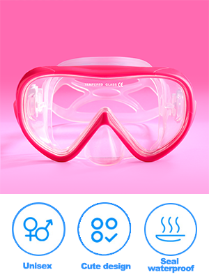 Kids Snorkel Diving Mask Swim Mask Anti-Fog Swimming Goggles with Nose Cover for Youth Junior Child