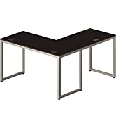 SHW L Shaped Corner Office Computer Desk, Espresso, 55" x 60"