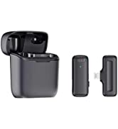 VIEWLON Wireless Lavalier Microphone with Charging Case, for iPhone/Android/PC, Lapel Microphone ...