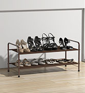 SimpleHouseware Shoe Rack 2-Tier Storage Organizer, Bronze