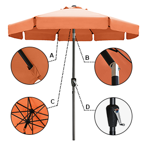 scalloped patio umbrella