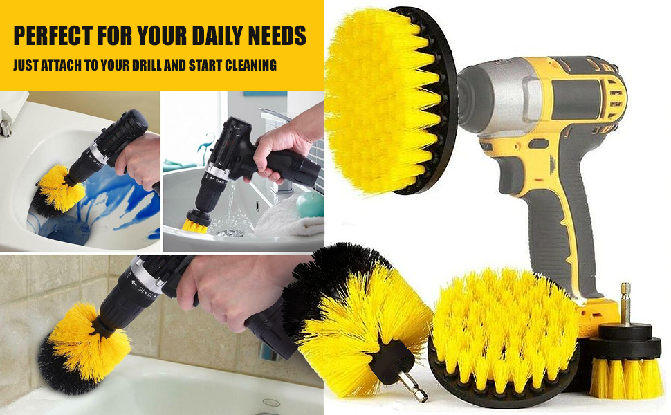 drill brush cleaner kit detailing scrub attachment drillbrush attachable brushes kit