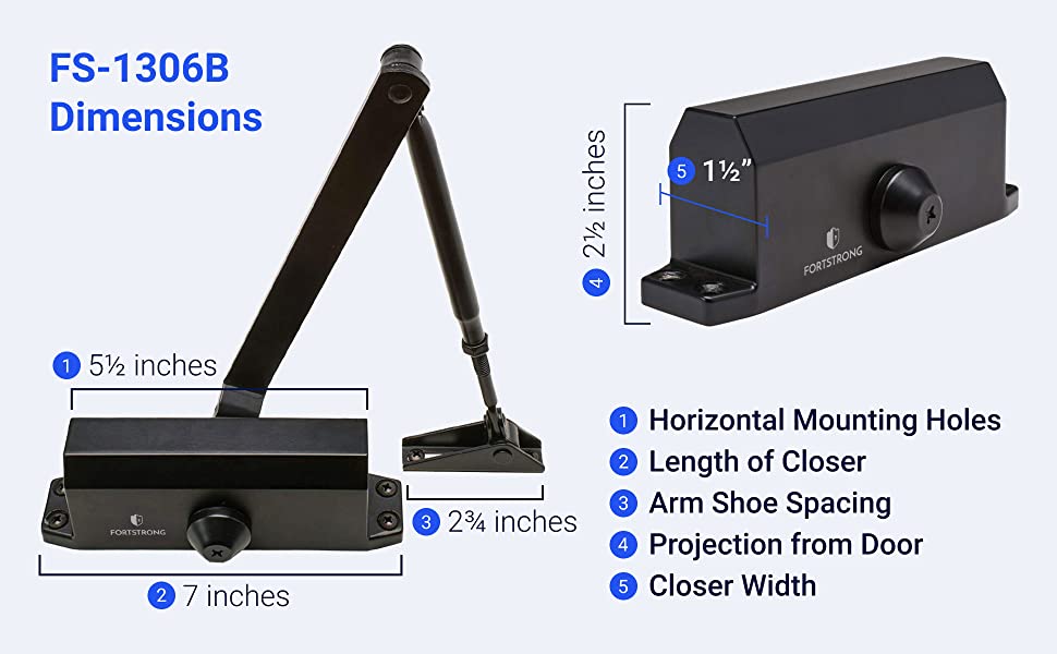 Door closer black dimensions