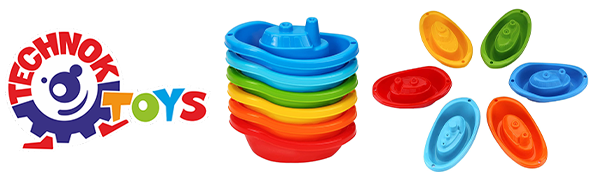 TECHNOK Logo and baby bath boats in 6 colours