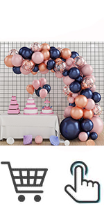 Navy Blue and Baby Pink Balloon Garland Arch