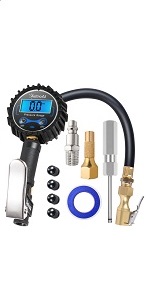 tire inflator with pressure gauge
