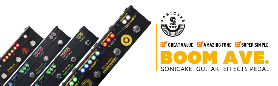 SONICAKE BOOM Ave. Bass Preamp DI Box Multi Effects Compressor Boost Fuzz Octave Pedal with FX Loop