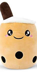 Genchi Bubble Tea / Boba Plushie, Soft Cuddly Cute Kawaii Squish_mallow style