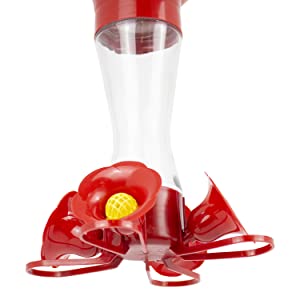 hummingbird feeder, pinch waist feeder, red feeder, glass hummingbird feeder