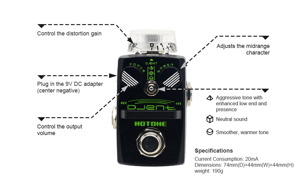 Hotone 200670 Skyline Djent Modern Hi Gain Distortion Pedal