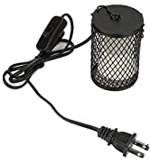 Reptile Light,100W Ceramic Heat Preservation Lamp Fast Heating Heat Light with Guard and Hanging ...