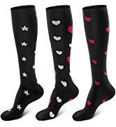 Cambivo 3 Pairs Compression Socks for Women & Men(20-30 mmHg), Stocking for Swelling, Nurse, Flig...