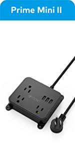 Power bar with usb flat plug wall mount power outlet splitter extension cord