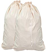 SimpleHouseware Natural Cotton Laundry Bag, Set of 2, (71 x 91 cm, Extra Large)