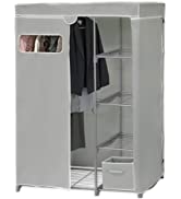 SimpleHouseware Portable Closet Wardrobe Clothing Organizer Storage with Cover, Silver