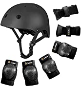 Ledivo Kids Bike Helmet, Youth Toddler Helmets Adjustable for 3-8 Years Boys Girls, Knee Pads Elb...