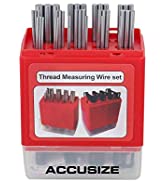 Accusize Industrial Tools U.S. and Metric Thread Measuring Wire Sets, Eg06-1002