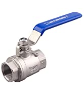 DERNORD Full Port Ball Valve Stainless Steel 304 Heavy Duty for Water, Oil, and Gas with Blue Loc...